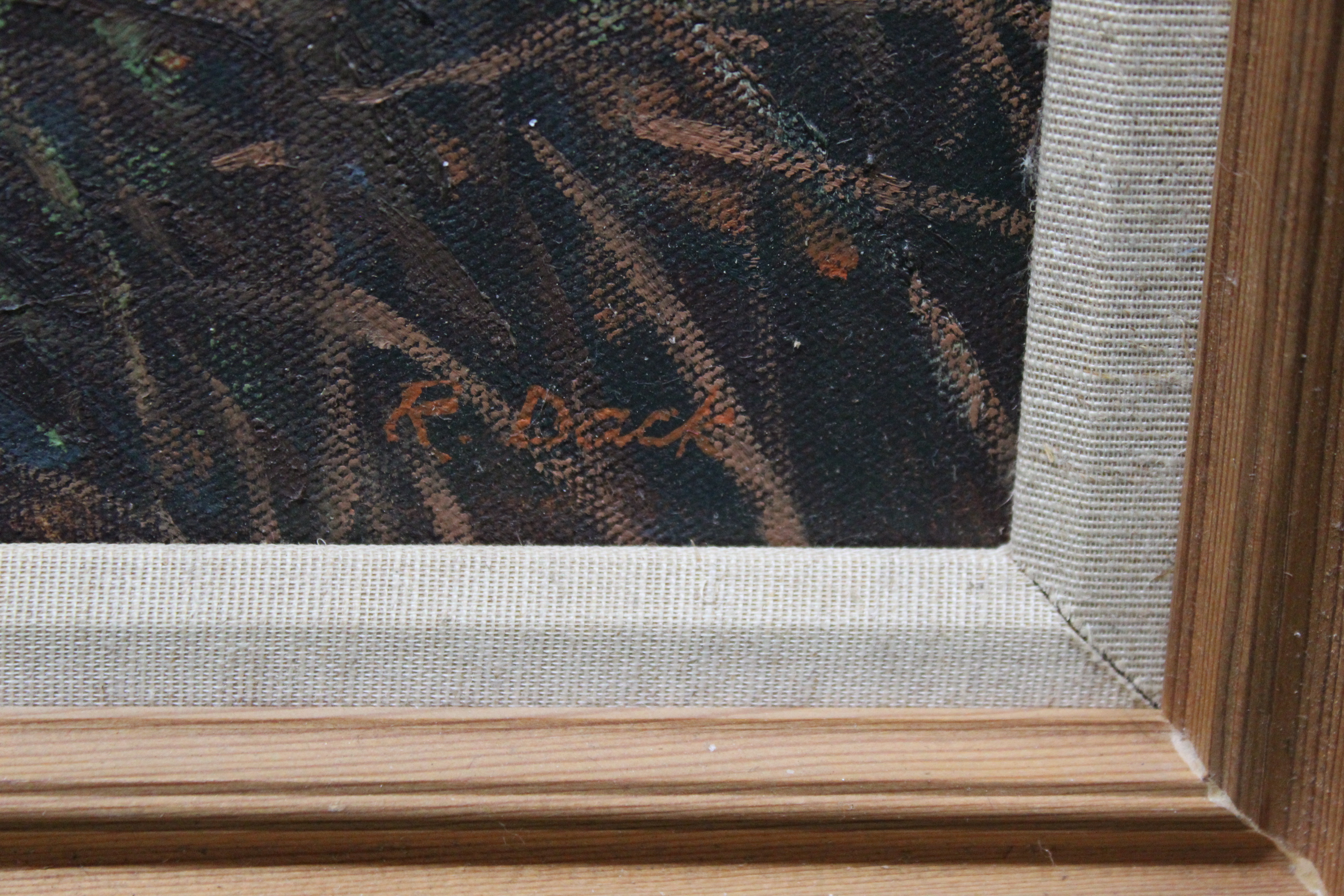 Richard Dack, framed oil on canvas of a gentleman with shotgun and black gun dog, signed R Dack, - Image 2 of 3