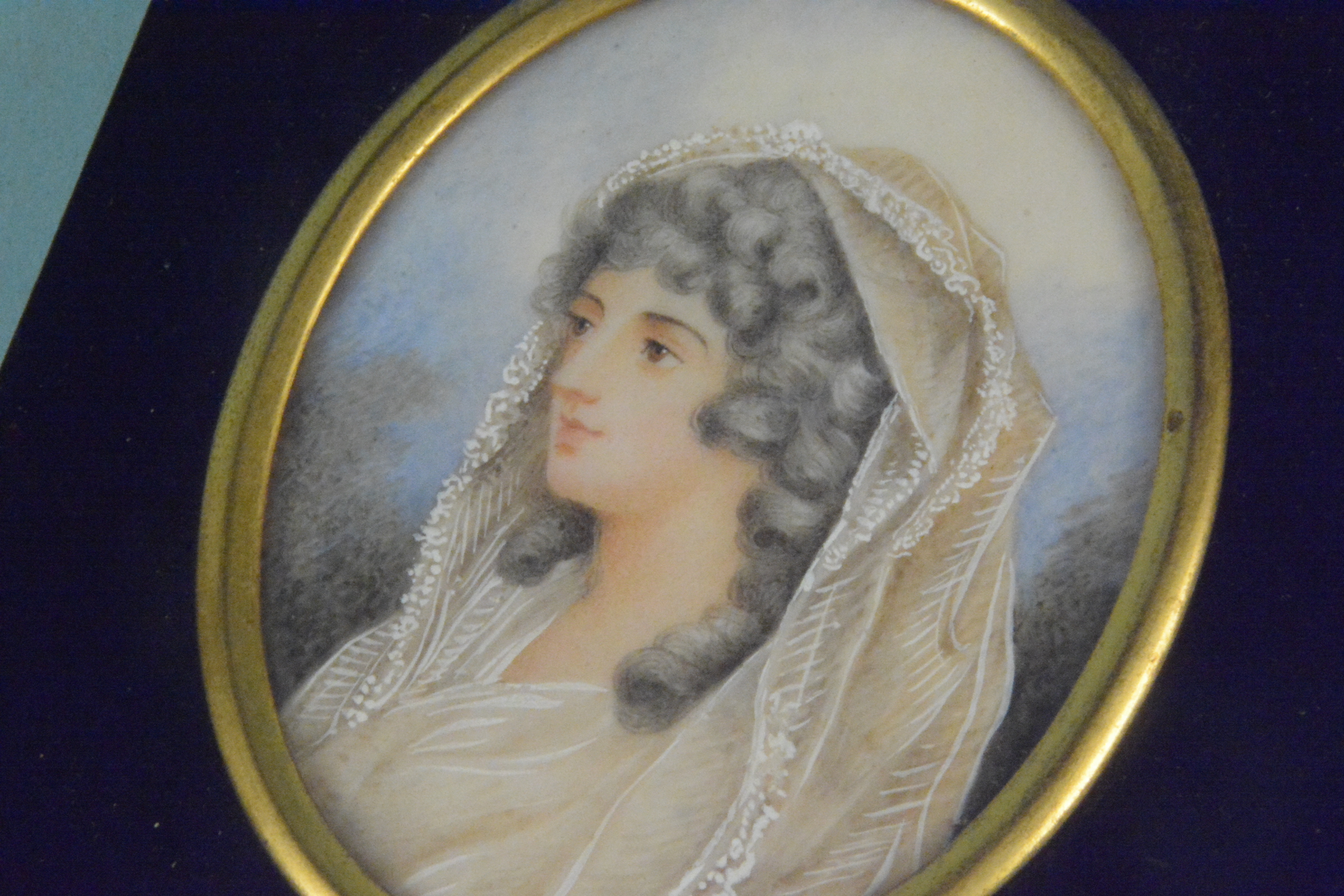 A framed picture miniature marked on the back 'Countess Cowper, - Image 2 of 3