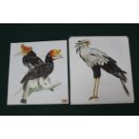Ten assorted unframed prints of animals and birds, an oil on board of Rydal Water,
