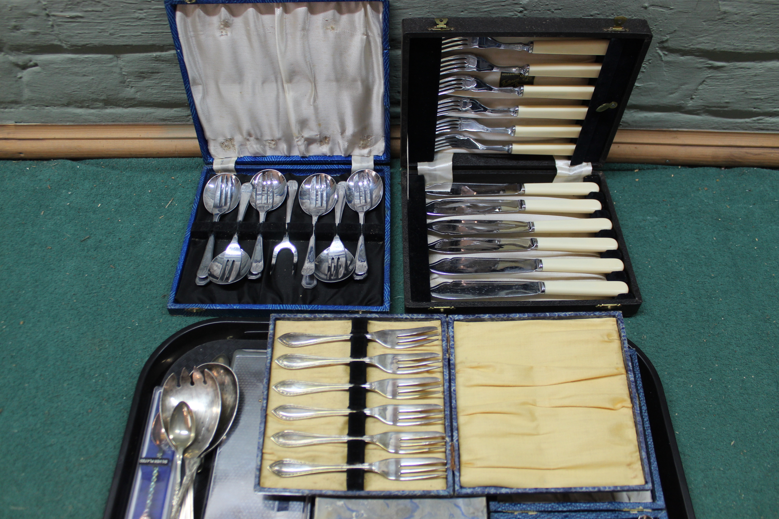 Various silver plated boxed and loose cutlery sets - Image 2 of 3