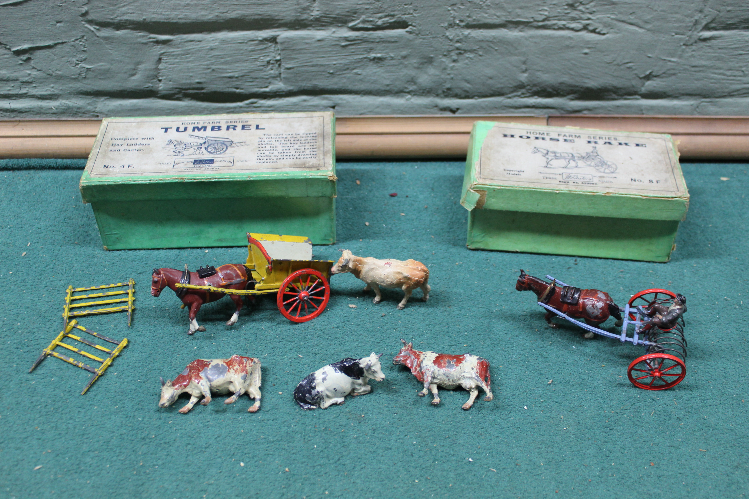 A vintage Britains Home Farm Series collection including wood base and various boxed accessories - Image 3 of 3