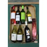 Eight bottles of mixed wines,