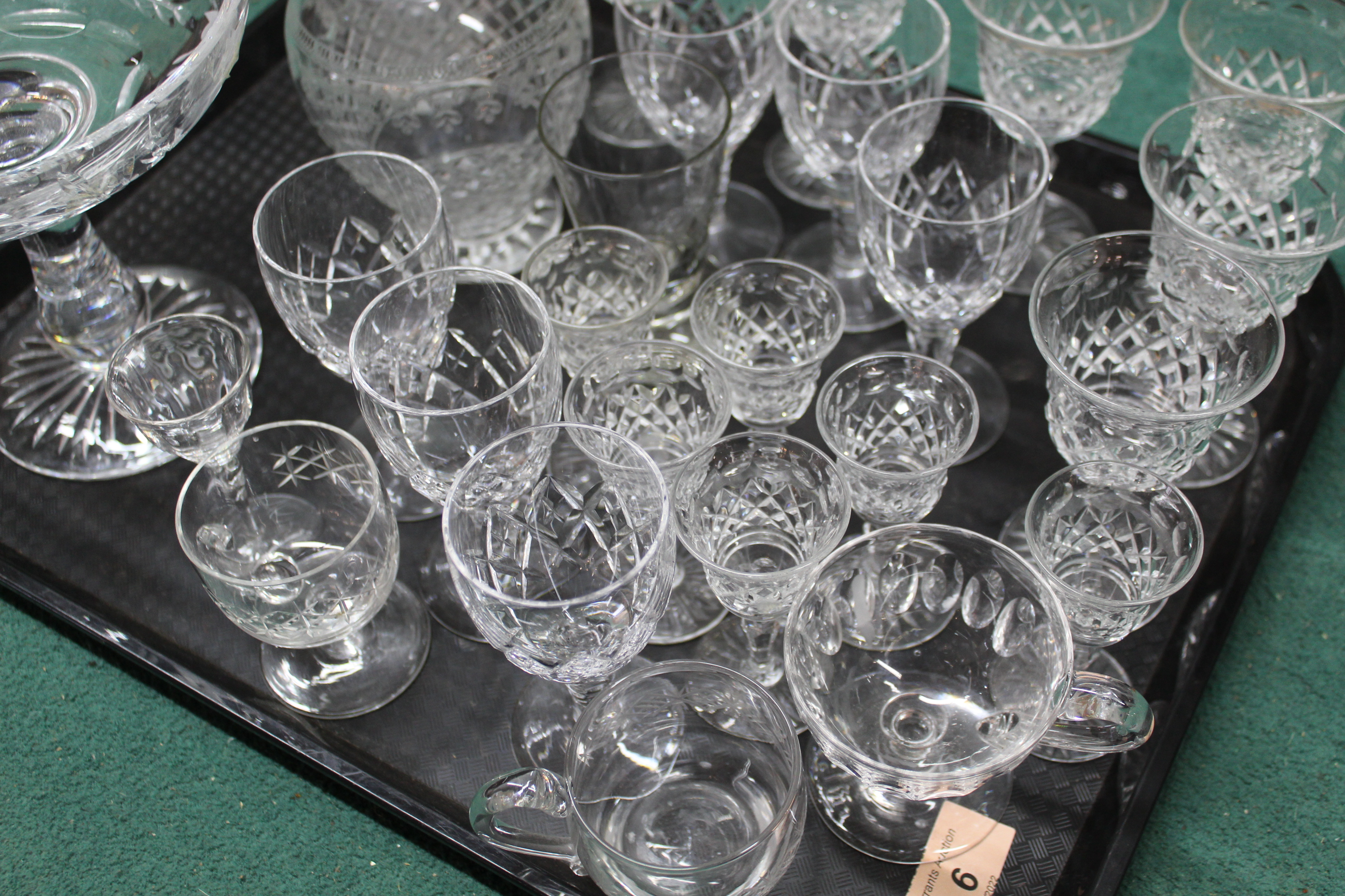 Mixed glassware including a pair of decanters, tazza, - Image 2 of 3