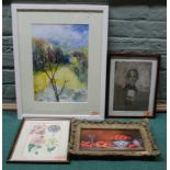 A framed impressionistic oil on board,