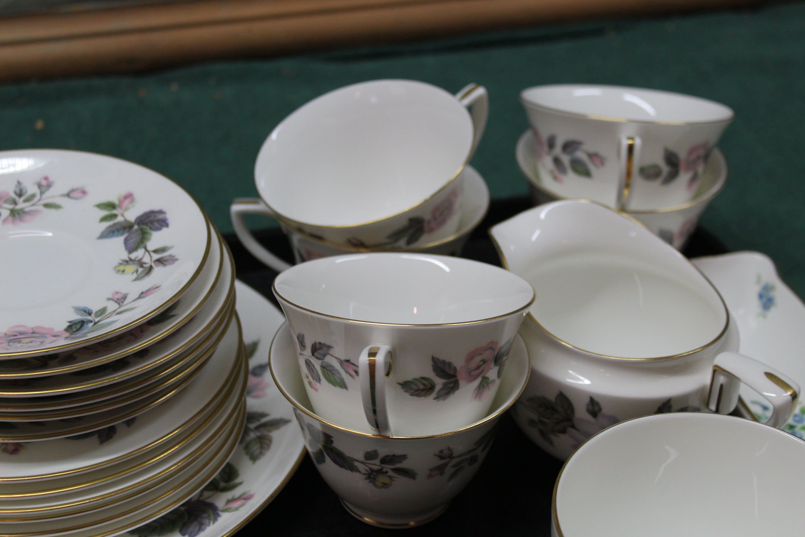 A Royal Worcester 'June Garland' six setting tea set, - Image 2 of 3