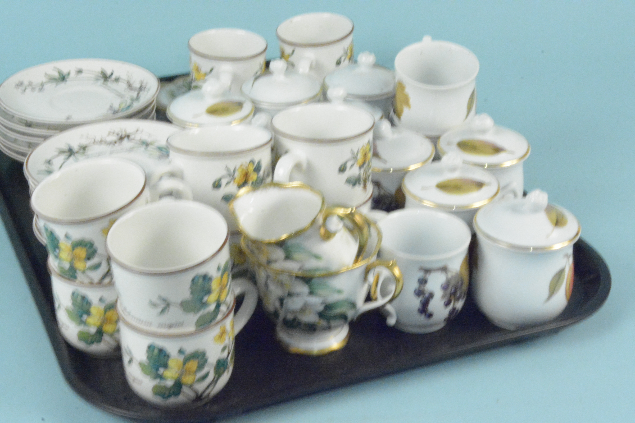 Royal Worcester 'Evesham', Royal Albert 'Orange Blossom', Depuis 'Botanica', cups, saucers, - Image 3 of 3