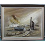 A large 20th Century framed oil of 'A Cornish Mine', signed 'Appleford',