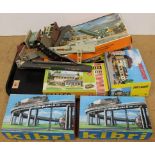 A selection of vintage German made boxed and loose train accessories including 'Kibri', 'Faller',