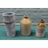 A stoneware jar Bullard & Sons Ltd Norwich plus a 1925 Horrocks & Sons Newport jar and a florists