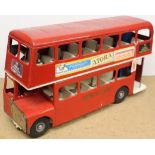 A vintage tin plate large London red bus,