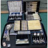 Various silver plated boxed and loose cutlery sets