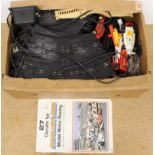 A box of Scalextric, track,