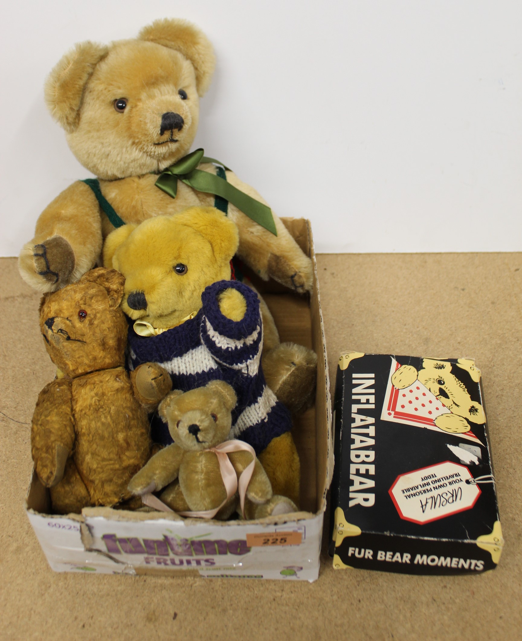 A Merrythought for Harrods bear plus one medium and one small Merrythought bears,