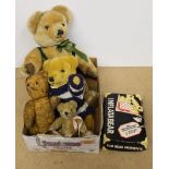 A Merrythought for Harrods bear plus one medium and one small Merrythought bears,