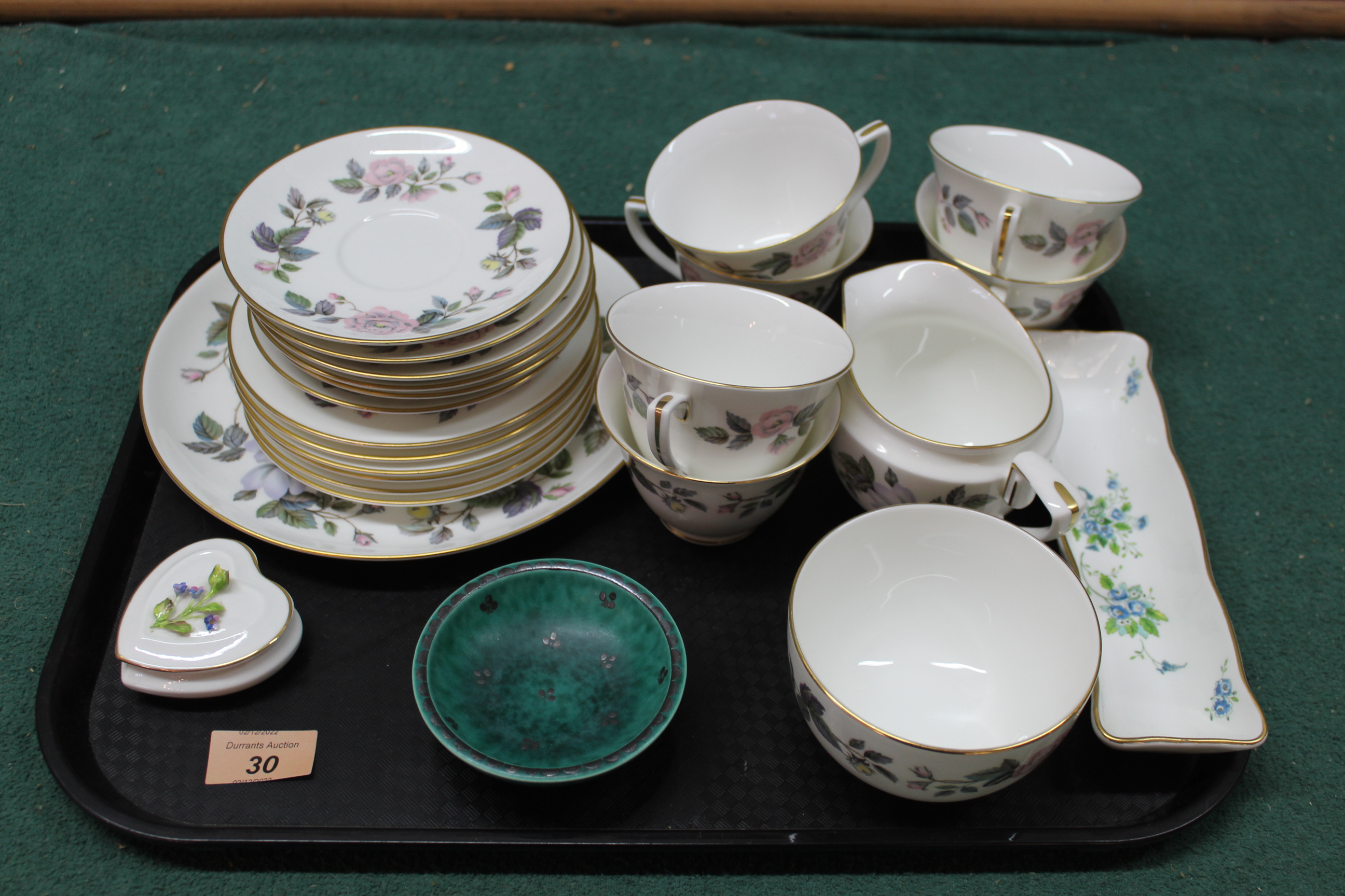 A Royal Worcester 'June Garland' six setting tea set,