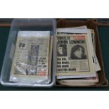 Two boxes of vintage newspapers,