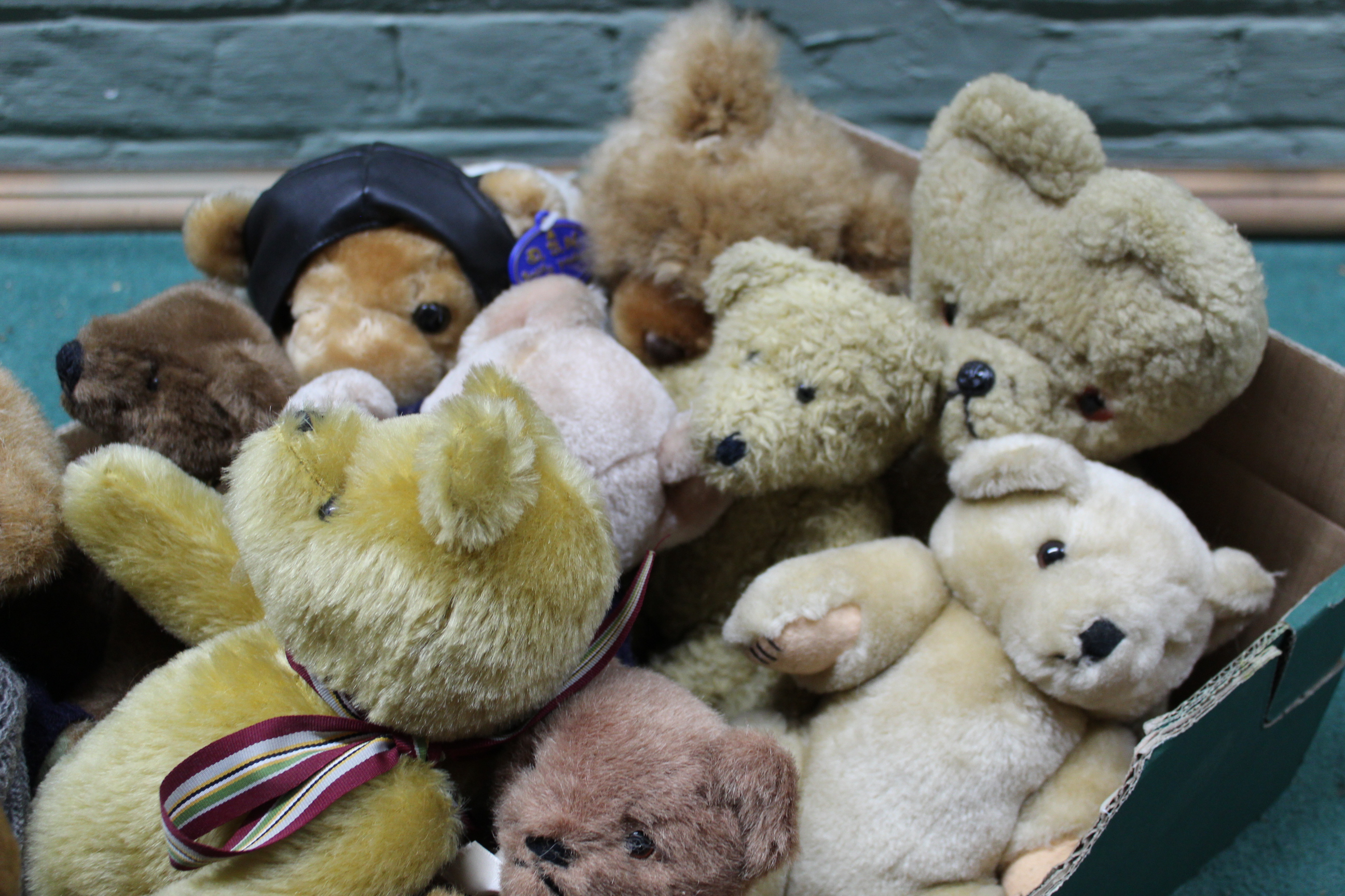 A large box of mixed vintage Teddy bears, some maker named including Salco, Channel Island Toys, - Image 3 of 3