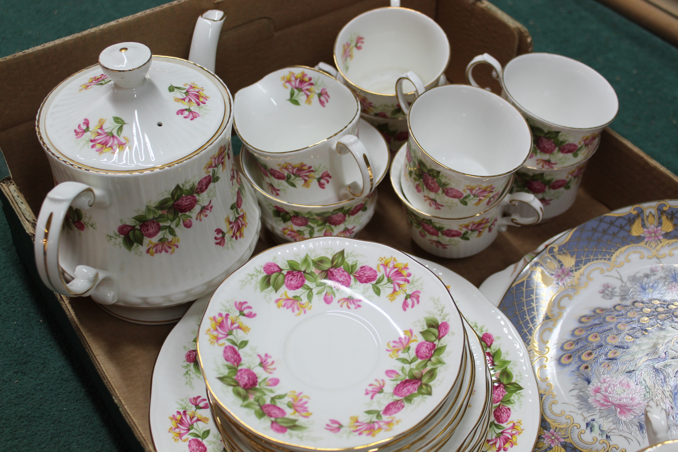 Royal Albert 'Winsome' pattern five cups and saucers plus a Queens 'Woman and Home' tea set (one - Image 3 of 3