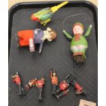 A vintage Mikuni clockwork tin plate budgerigar toy,