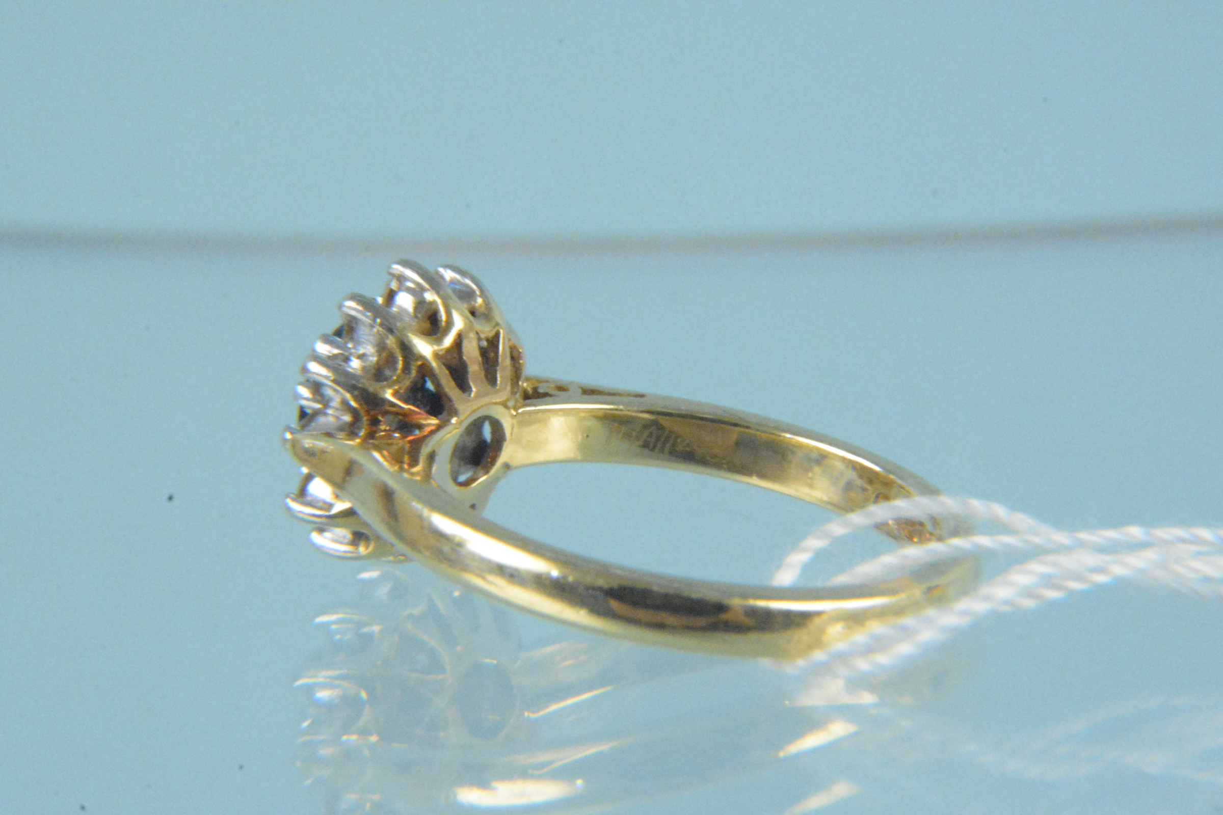 An 18ct gold sapphire and diamond cluster ring, - Image 2 of 3