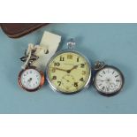 A Jaeger LeCoultre military issue pocket watch together with two ladies fob watches