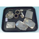 Mixed silver including cigarette cases etc (most items are as found),