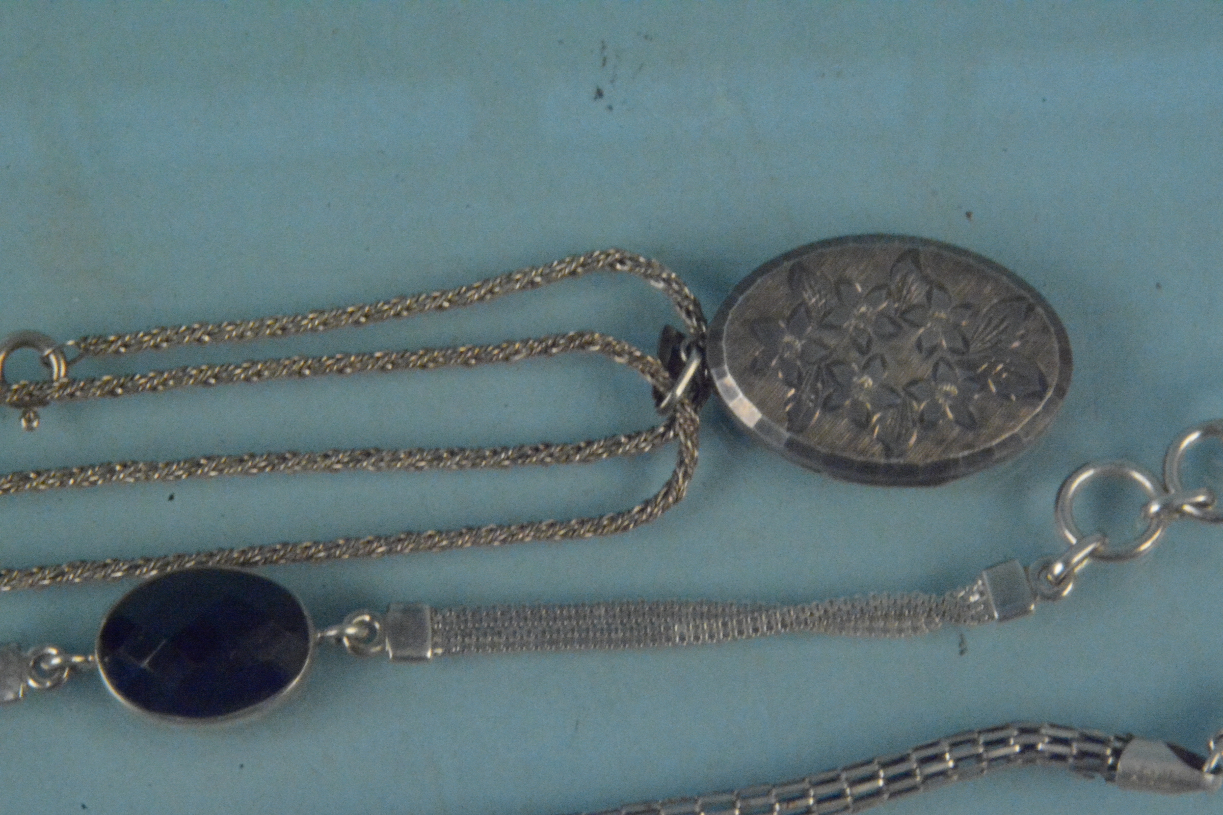 A quantity of silver jewellery including a locket, - Image 2 of 3