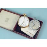 A gold plated Garrard open faced pocket watch together with another pocket watch