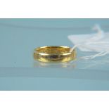 A 22ct gold wedding band, size J, weight approx 4.