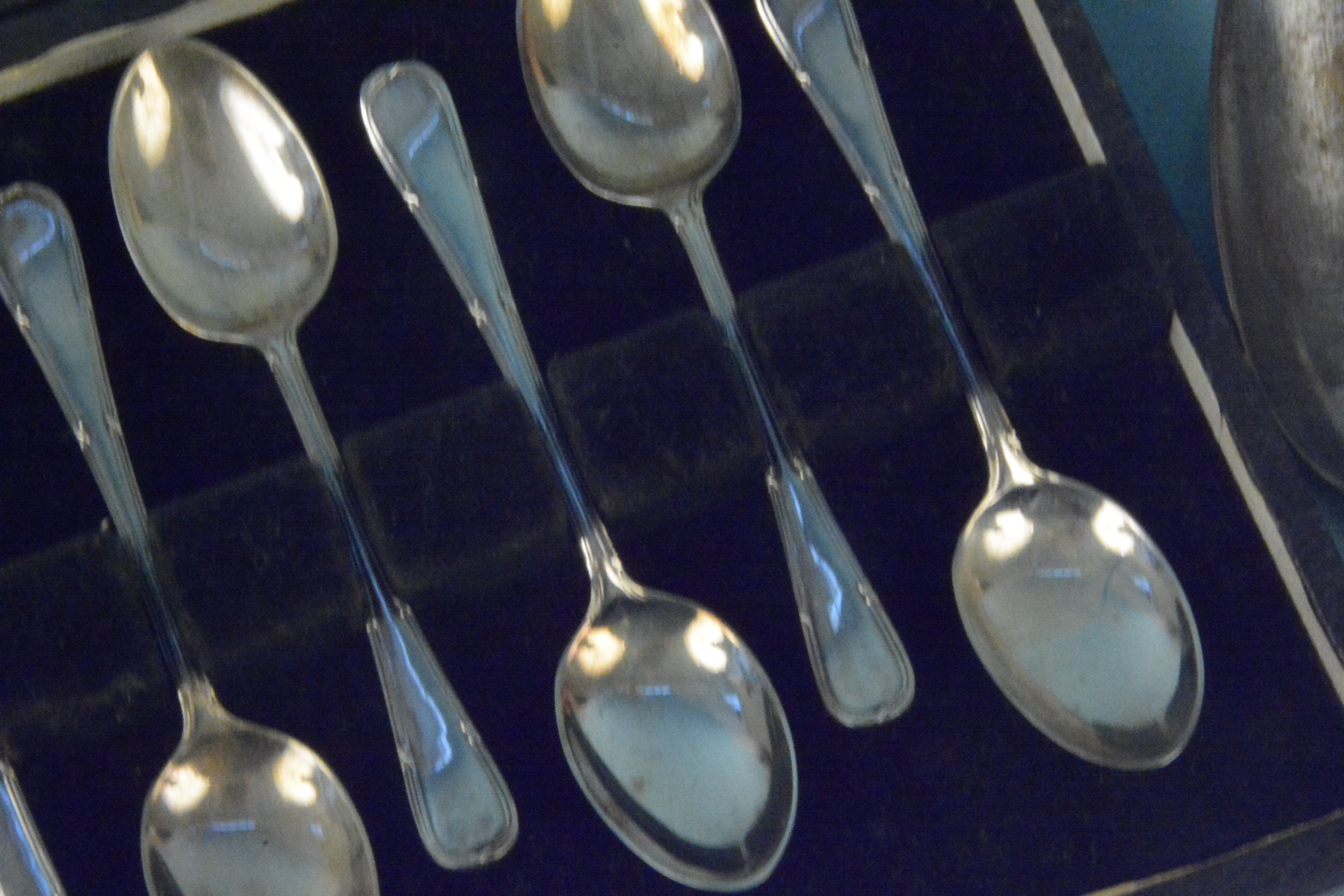 A cased set of six silver teaspoons, - Image 3 of 3