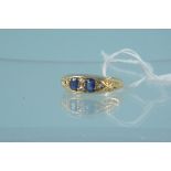 An antique 18ct gold sapphire and diamond set ring, Chester hallmarks for 1907, size L,