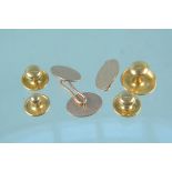 9ct gold cufflinks (one as found), a 9ct gold stud and three 18ct gold studs,
