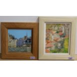 A framed oil on board 'Valleraugue Bell Tower',