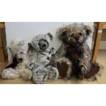 Three Charlie bears including large Dyfrig,