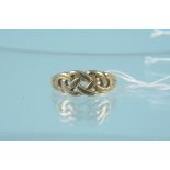 A 9ct gold keeper style ring, size N,