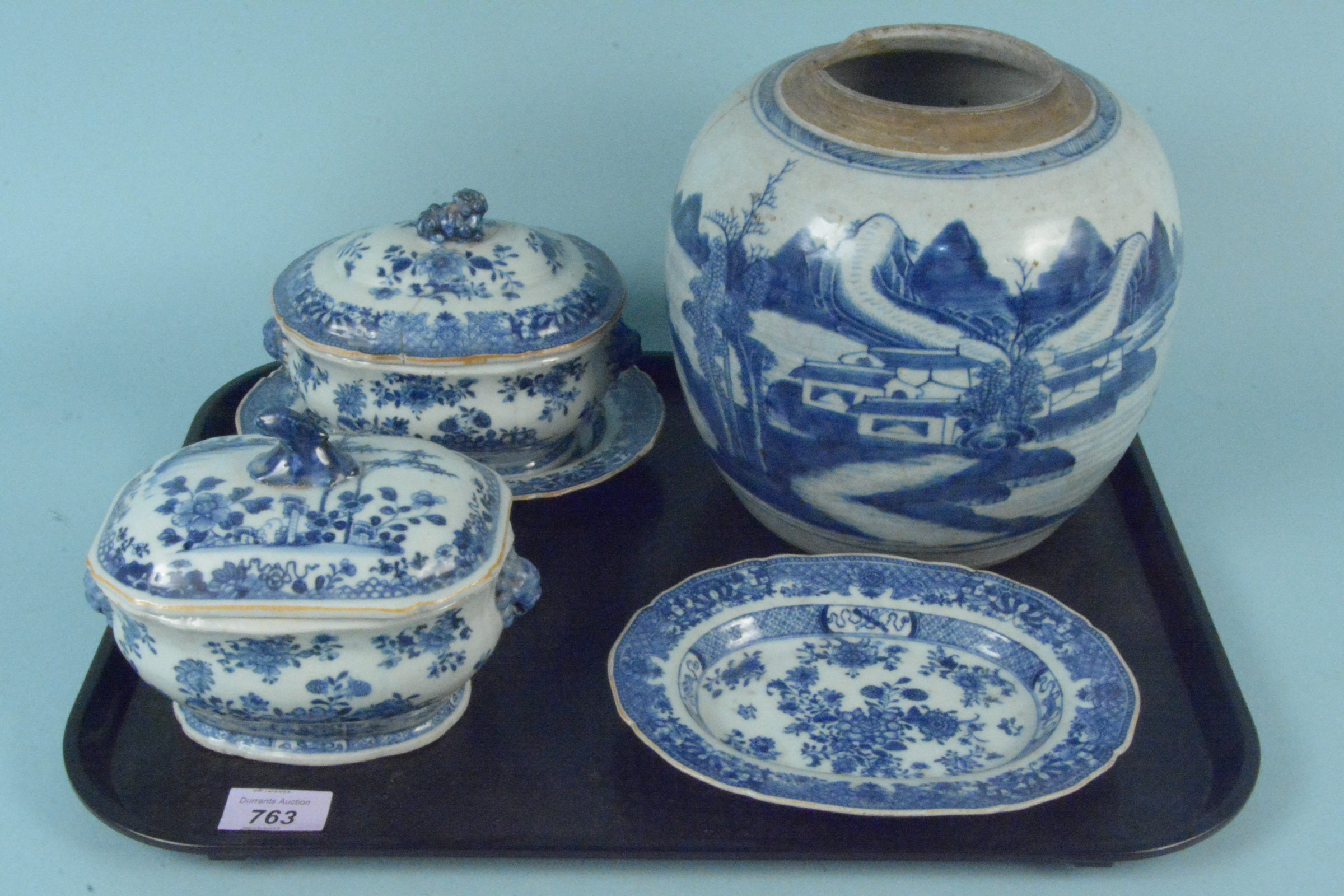 A 19th Century Chinese blue and white porcelain ginger jar,