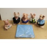 Five Wade Nat West pig money boxes including the baby
