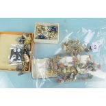 Mixed costume jewellery including brooches, earrings,