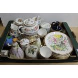 A mixed box of ceramics including Coalport figurine 'Lauren',
