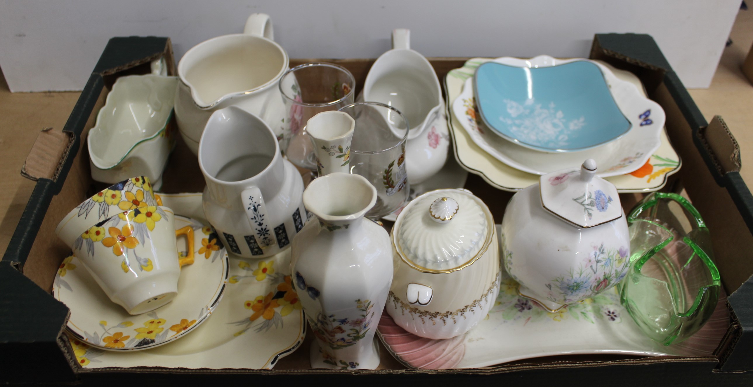 Various china to include a Royal Doulton gravy boat and dish, Crown Ducal bowl,