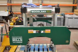 *Woodland Mills Three Phase Band Saw HM122, Track Length: 4m Complete with Running Base