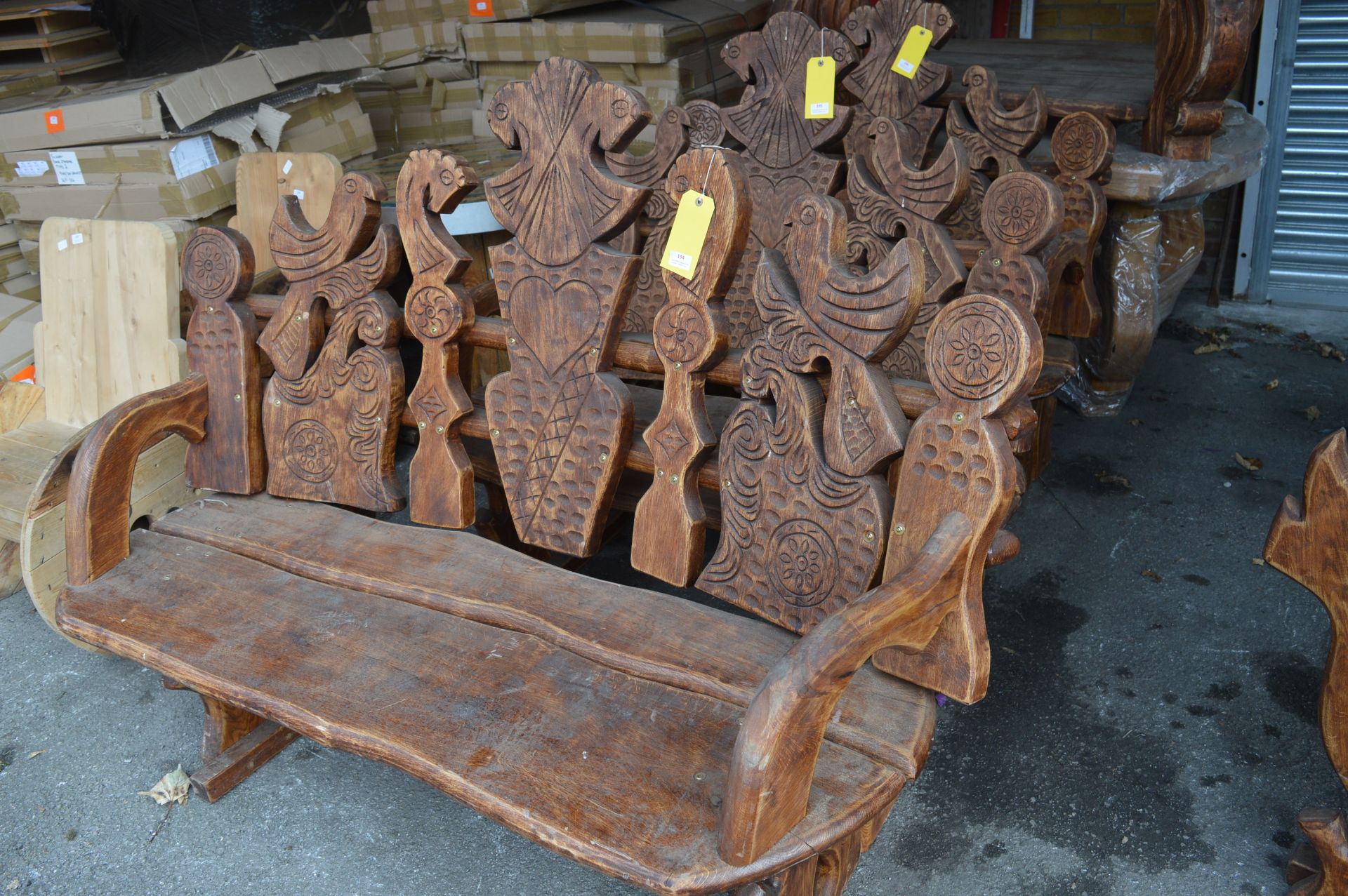 *Ornate Carved Two Seat Bench