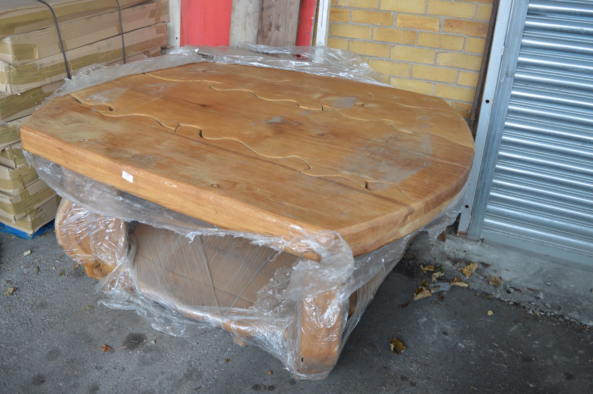 *Heavy Carved Wood Table 1.5x1.35m 78cm high