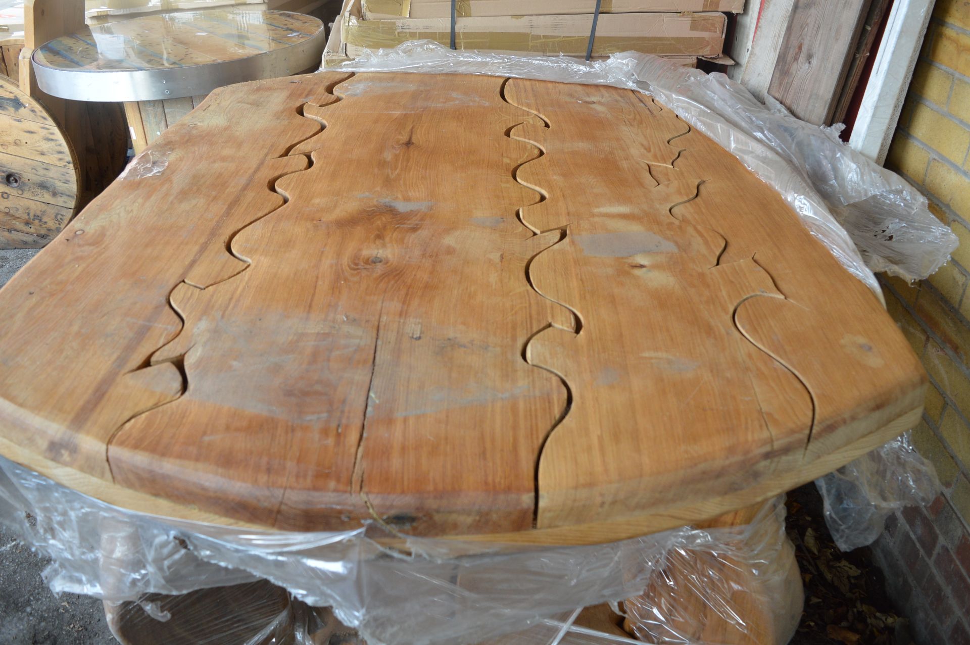 *Heavy Carved Wood Table 1.5x1.35m 78cm high - Image 2 of 2