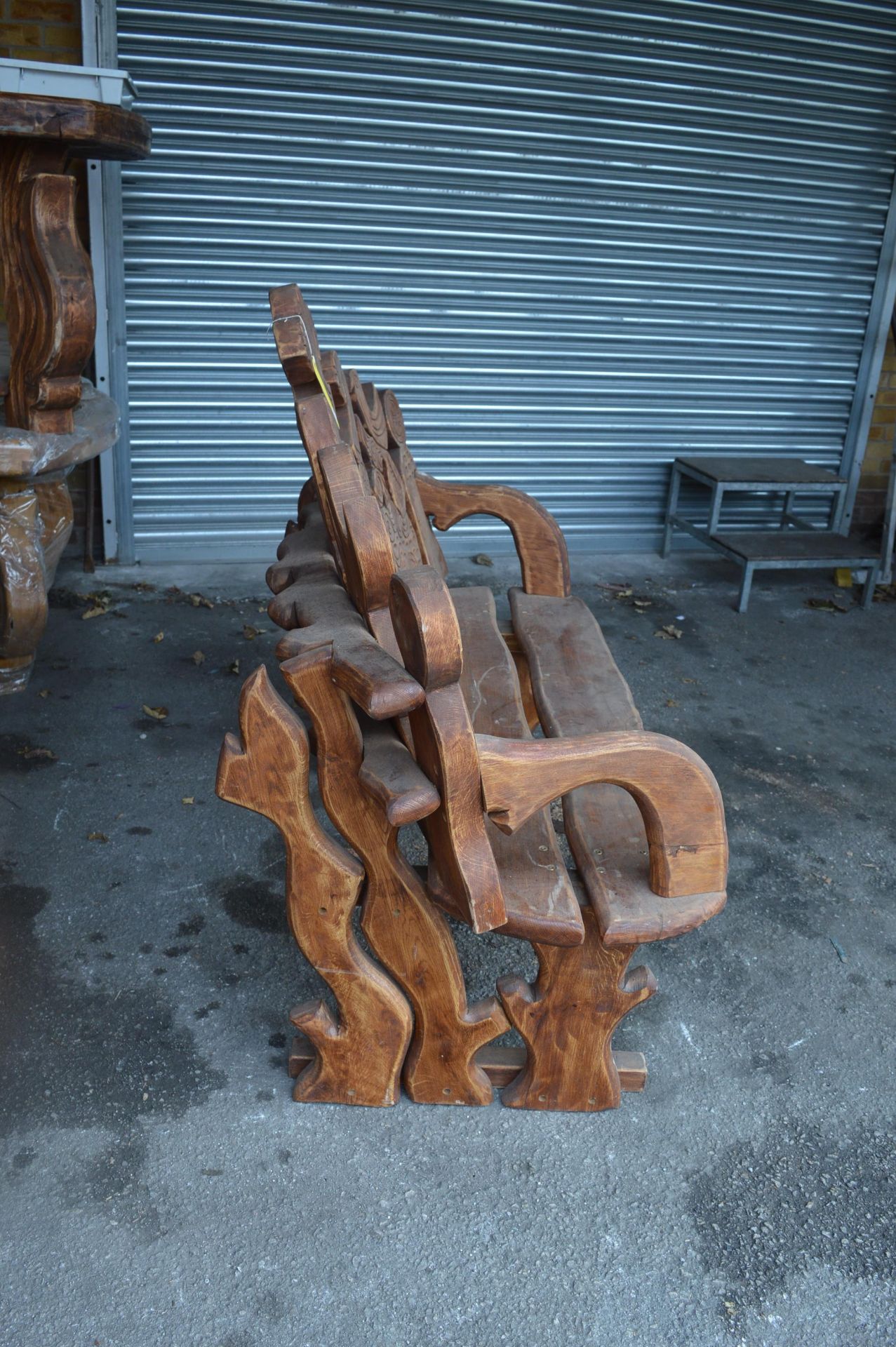 *Ornate Carved Two Seat Bench - Image 2 of 2