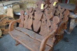 *Ornate Carved Two Seat Bench