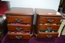Two Three Drawer Cabinets Containing Embroidery Silks