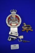 West Yorkshire Regiment Car Badge, Cap Badge, and Sterling Silver Sweetheart Brooch