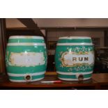 Two Large Pottery Rum Barrels (some wear)