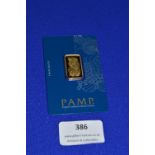 Swiss 10g Fine Gold 999.9 Ingot